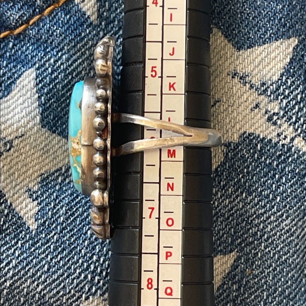 native American vintage sterling silver and Turquoise  Ring - Picture 4 of 5